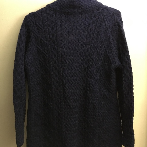 Women’s Aran Cable Knit Side Zip Sweater Size XL Deep Water Blue - Picture 7 of 7